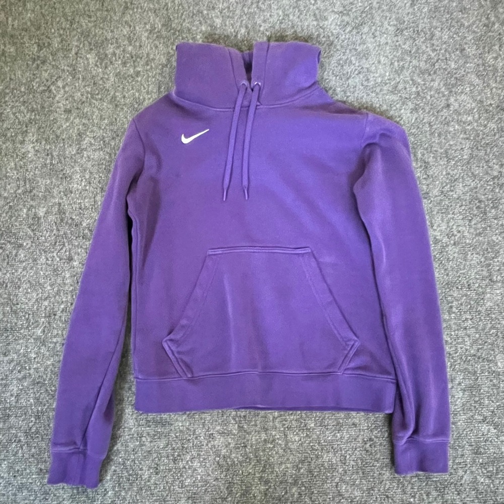 Nike Sportswear Women Purple Funnel Neck Fleece Pullover Hoodie Small 0135